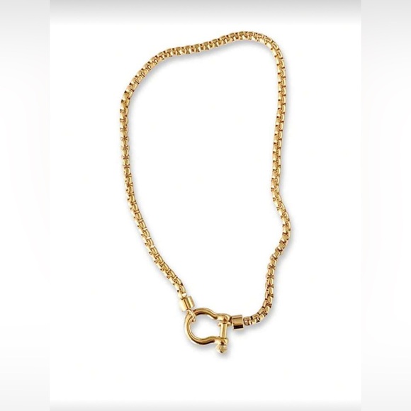 Gold Plated Stainless Steel Toggle Chain Necklace - Picture 2 of 2